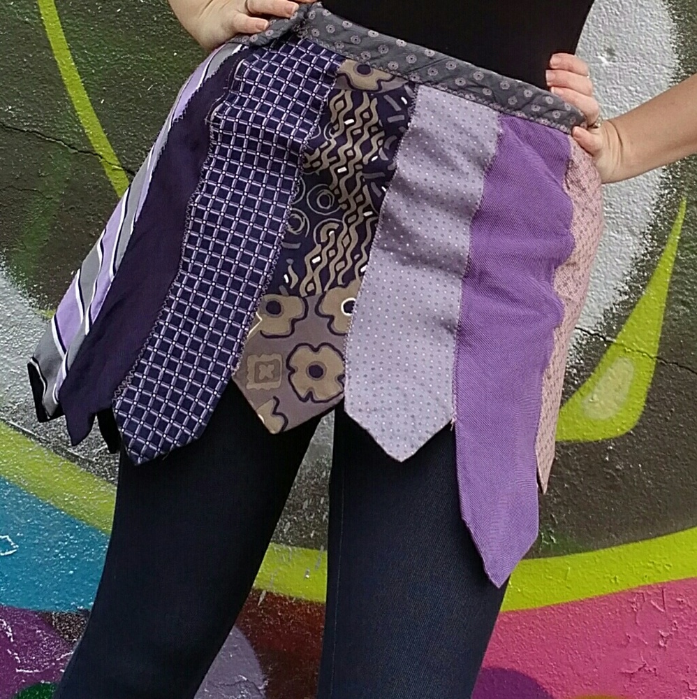 Vintage mini skirt made entirely of silk ties!